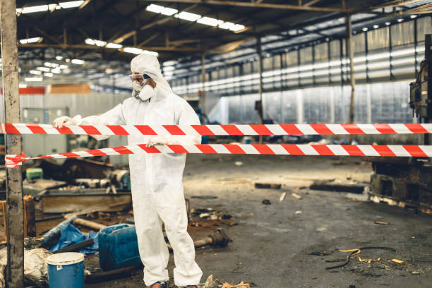Professional Biohazard technician working in Marshall, AR